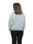 Kadın Gri Melanj Yuvarlak Yaka Krop Model Oversize Şardonlu Swetshirt 3