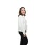 Kadın Beyaz Yuvarlak Yaka Krop Model Oversize Şardonlu Swetshirt 2