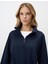Lacivert Balıkçı Yaka Uzun Kollu Kısa Örme Sweatshirt 5