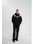 Unisex Uzun Kol Bisiklet Yaka Yıkamalı Sweatshirt - Siyah 2