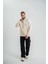 Unisex Uzun Kol Bisiklet Yaka Yıkamalı Sweatshirt - Krem 1