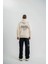 Unisex Uzun Kol Bisiklet Yaka Yıkamalı Sweatshirt - Krem 3