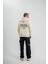 Unisex Uzun Kol Bisiklet Yaka Yıkamalı Sweatshirt - Krem 4