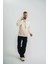 Unisex Uzun Kol Bisiklet Yaka Yıkamalı Sweatshirt - Krem 5