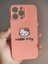 iPhone 14 Pro Max Hello Kitty Tasarım Pembe Lansman Telefon Boyun Askılı Set Kılıf 2