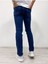 Erkek Klasik Lacivert Slim Fit Kot Pantolon 5