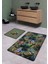 Yıkanabilir Ekvatör Desenli Banyo Paspası, Kaymaz Taban, 2’li Set, 60x100 ve 50x60 cm 1