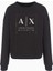 Kadın Logo Baskılı Bisiklet Yaka Sweatshirt - Siyah 1