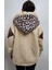 Yeni Sezon Leopar Desenli Cepli Peluş Mont 5