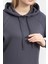 Kadın Felpa Kapüşonlu Sweatshirt-Antrasit 4