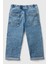 Erkek Çocuk Denim Beli Lastikli Büzgü Ipli Kıvrık Paça Denim Pantolon - Mavi 2