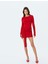Büzgü Detaylı Uzun Kollu Bodycon Mini Elbise 1