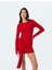 Büzgü Detaylı Uzun Kollu Bodycon Mini Elbise 2