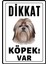 Dikkat Köpek Var Uyarı Ikaz Levhası Pvc Kaplama A4 Uzun Saçlı 1