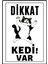 Dikkat Kedi Var Uyarı Ikaz Levhası Pvc Kaplama A4 Sarı Şişman 1 1
