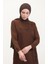 Baskılı Sweatshirt 0540-03 Kahverengi 3