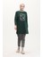 Baskılı Sweatshirt 0539-04 Zümrüt Yeşili 1