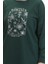 Baskılı Sweatshirt 0539-04 Zümrüt Yeşili 4