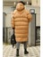 Kapitone Fermuarlı Şişme Mont 7001-04 Camel 3