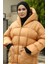 Kapitone Fermuarlı Şişme Mont 7001-04 Camel 4