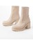 767-3040 Bej Günlük Kalın Topuklu Kadın Bot 4