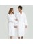Yüksek kaliteli pamuklu unisex bornoz, rahat ve şık beyaz renk seçeneğiyle 1