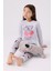 Kız Çocuk Uzun Kol Pijama Takım RP3490 Kar Melanj 3