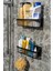 Siyah Plastik Banyo Düzenleyici Raf Seti, 25x14 cm, Duş ve Şampuanlık Organizer 1