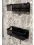Siyah Plastik Banyo Düzenleyici Raf Seti, 25x14 cm, Duş ve Şampuanlık Organizer 3