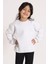 Yazı Baskılı Ekru Renk Kız Çocuk Sweat 4