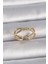 Pirinç Gold Renk Ayarlanabilir Zirkon Taşlı Sarmal Model Kadın Yüzük 1