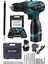 1 Alman Titan 32 V Sjs Çift Metal Şanzuman Çift Akülü Şarjlı Vidalama Matkap + 24 Parça Set Mavi Ar 2