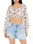 Desenli Bağcıklı Crop Bluz 1