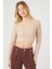 F21 V Yaka Fitilli Crop Kazak 1