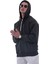 Antrasit Gri Basic Oversize Yumuşak Örme Kışlık Kapüşonlu Içi Polarlı 3 Iplik Fermuarlı Hırka Sweatshirt 1