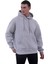 Gri Melanj Basic Oversize Soft Touch Kışlık Kapüşonlu Içi Polarlı 3 Iplik Hoodie Sweatshirt 1