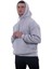 Gri Melanj Basic Oversize Soft Touch Kışlık Kapüşonlu Içi Polarlı 3 Iplik Hoodie Sweatshirt 3