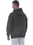 Haki Yeşil Basic Oversize Soft Touch Kışlık Kapüşonlu Içi Polarlı 3 Iplik Hoodie Sweatshirt 4
