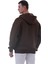Kahverengi Basic Oversize Yumuşak Örme Kışlık Kapüşonlu Içi Polarlı 3 Iplik Fermuarlı Hırka Sweatshirt 5