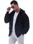 Siyah Basic Oversize Yumuşak Örme Kışlık Kapüşonlu Içi Polarlı 3 Iplik Fermuarlı Hırka Sweatshirt 1