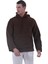 Kahverengi Peluş Kürklü Kışlık Kapüşonlu Pamuk Likralı Kışlık Normal Fit Hoodie Sweatshirt 1