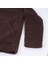 Kahverengi Peluş Kürklü Kışlık Kapüşonlu Pamuk Likralı Kışlık Normal Fit Hoodie Sweatshirt 5