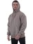 Bej Rengi Basic Oversize Soft Touch Kışlık Kapüşonlu Içi Polarlı 3 Iplik Hoodie Sweatshirt 3