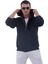 Lacivert Basic Oversize Yumuşak Örme Kışlık Kapüşonlu Içi Polarlı 3 Iplik Fermuarlı Hırka Sweatshirt 3