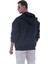 Lacivert Basic Oversize Yumuşak Örme Kışlık Kapüşonlu Içi Polarlı 3 Iplik Fermuarlı Hırka Sweatshirt 4