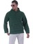 Yeşil Peluş Kürklü Kışlık Kapüşonlu Pamuk Likralı Kışlık Normal Fit Hoodie Sweatshirt 2