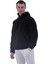 Siyah Peluş Kürklü Kışlık Kapüşonlu Pamuk Likralı Kışlık Normal Fit Hoodie Sweatshirt 2