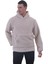Bej Peluş Kürklü Kışlık Kapüşonlu Pamuk Likralı Kışlık Normal Fit Hoodie Sweatshirt 4