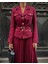 Bordo Kemerli Blazer Ceket ve Pilliseli Takım 1