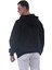 Siyah Basic Oversize Yumuşak Örme Kışlık Kapüşonlu Içi Polarlı 3 Iplik Fermuarlı Hırka Sweatshirt 4